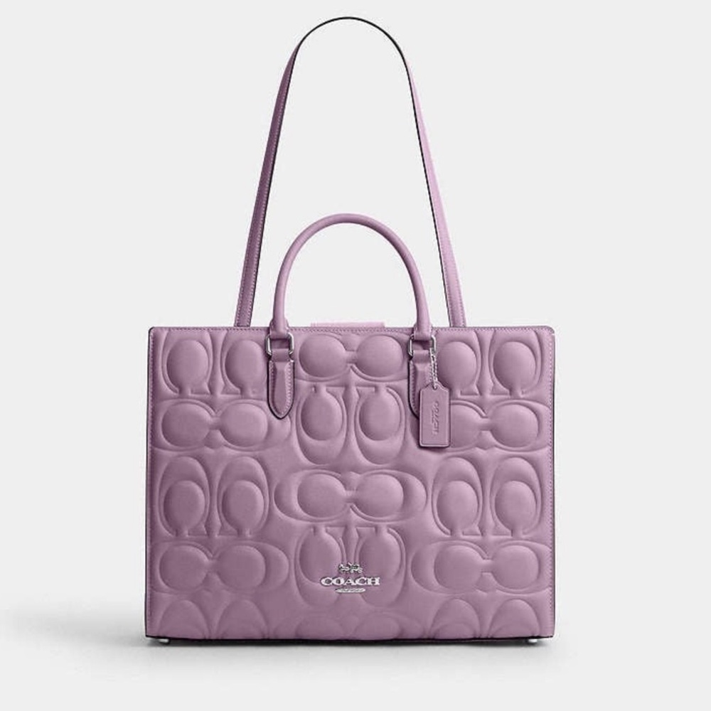NWT Coach Maggie Large Tote Bag In Signature Leather CY672🦋 - Picture 3 of 10